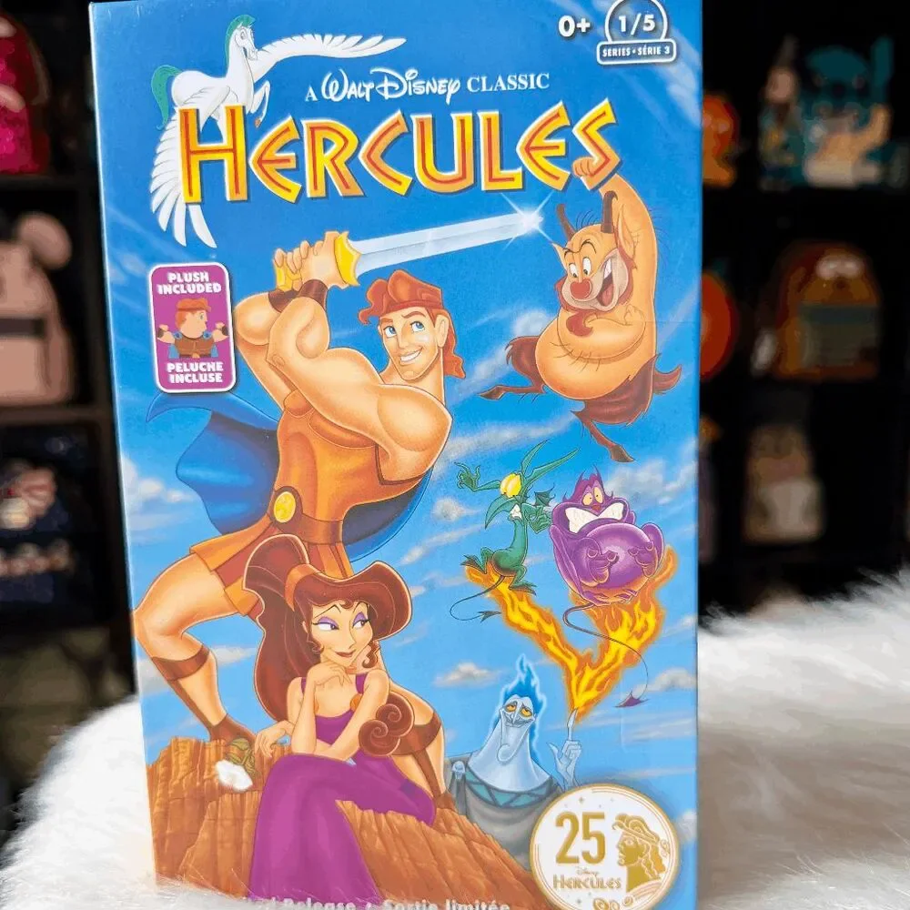 NEW Hercules Movie 2 VHS Pins & Plush Set VHS CLAMSHELL Cases Disney SHIPS NOW!